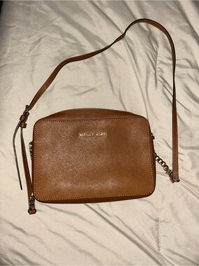 Michael Kors Tan Saffiano Leather Crossbody Camera Bag